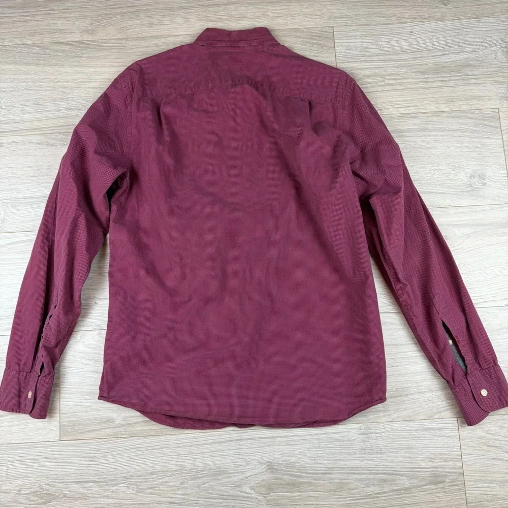 J. Crew Bundle 3 Mens Classic Cotton Button Down Shirts Burgundy Gray Black Sz M